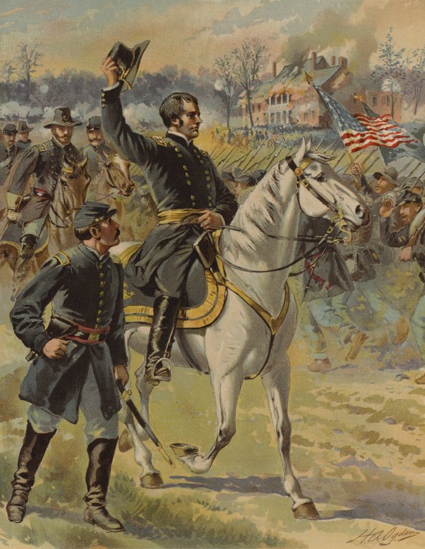 General Hooker at the Battle of Chancellorsville, Virginia, American Civil War, 3 May 1863 by Henry Alexander (after) Ogden