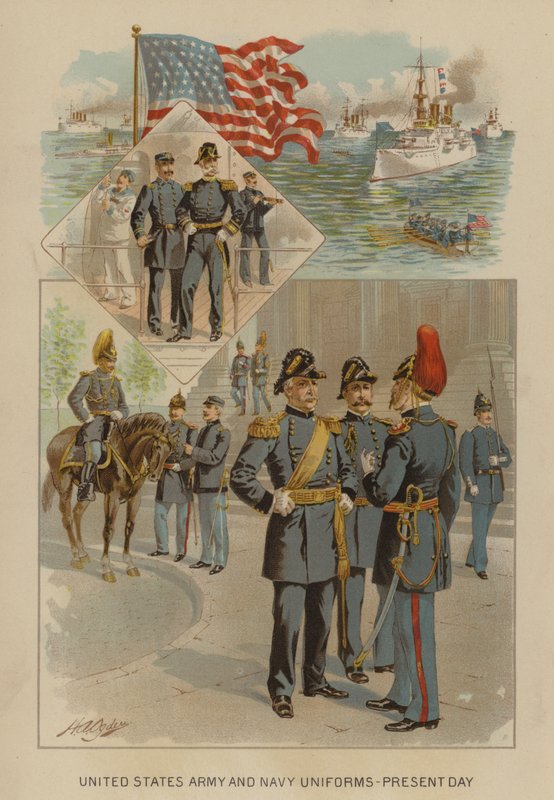 United States Army and Navy Uniforms - Present Day (chromolitho) by Henry Alexander (after) Ogden