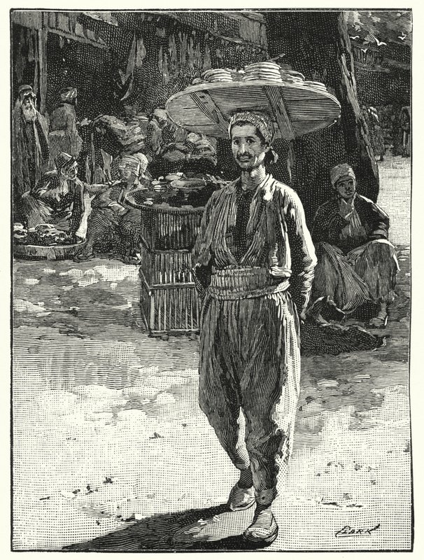 Eastern baker with basket on his head by Henry Andrew Harper