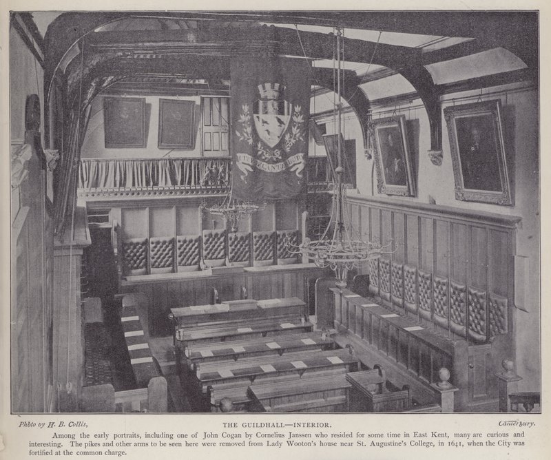 Interior of the Guildhall, Canterbury, Kent by Henry Beauchamp Collis