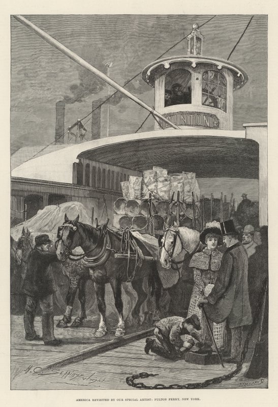 America Revisited by Our Special Artist, Fulton Ferry, New York by Henry Charles Seppings Wright