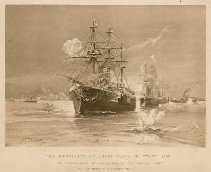 Bombardment of Alexandria by the British fleet during the rebellion of Ali Pasha, Egypt by Henry Charles Seppings Wright