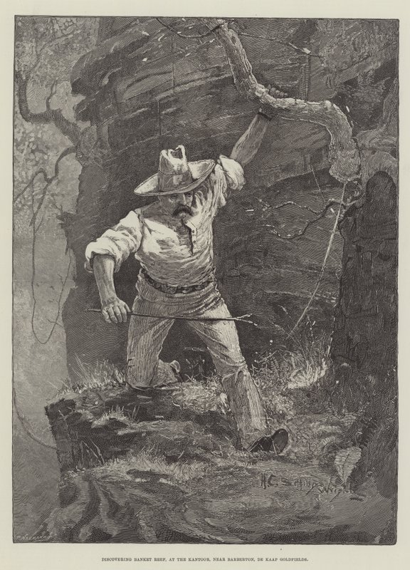 Discovering Banket Reef, at the Kantoor, near Barberton, De Kaap Goldfields by Henry Charles Seppings Wright