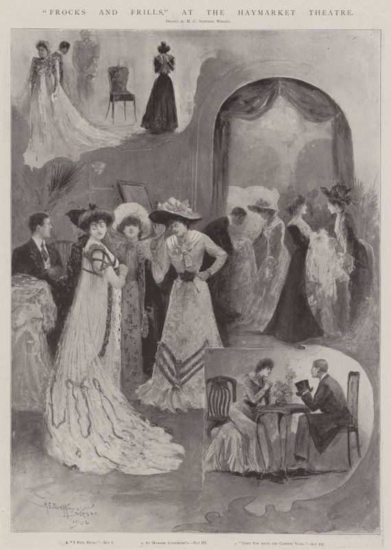 Frocks and Frills, at the Haymarket Theatre by Henry Charles Seppings Wright