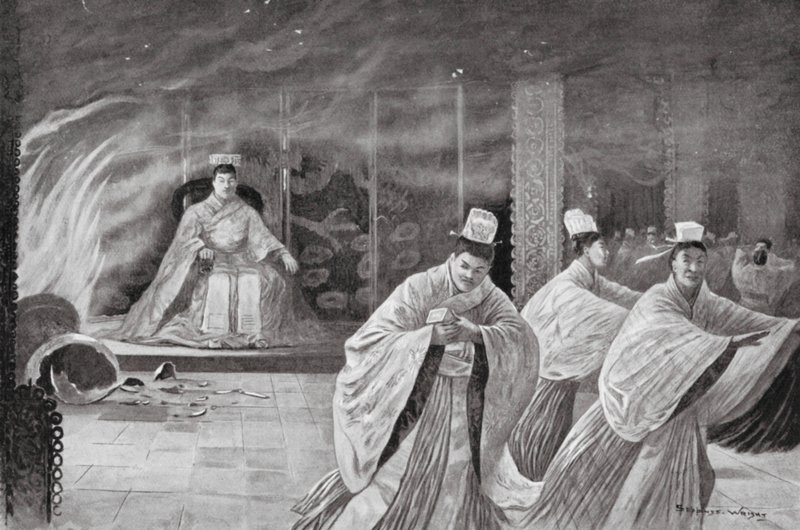 The Emperor Burns Himself in His Palace by Henry Charles Seppings Wright