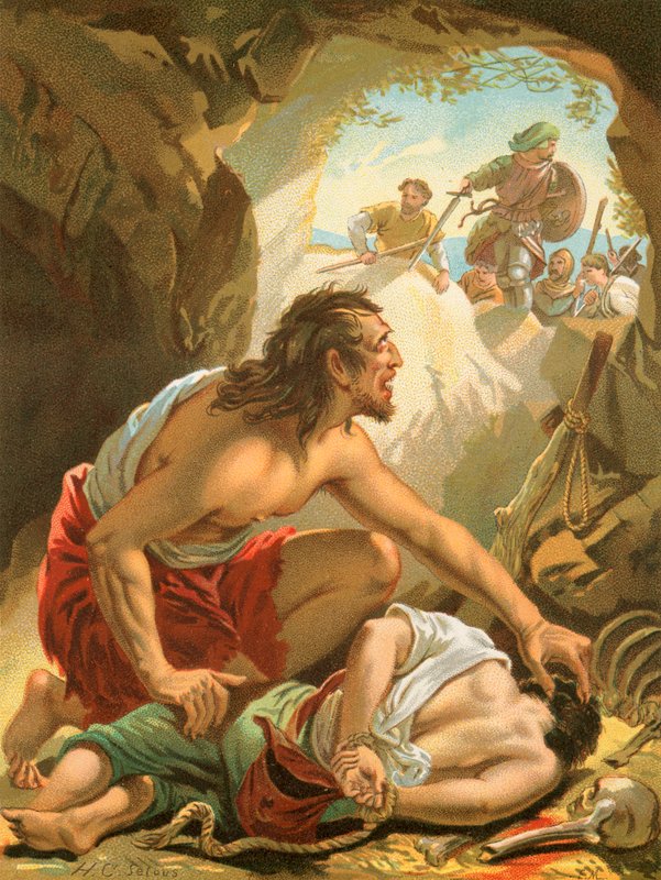 Greatheart Rescues Feeble-mind from Giant Slay-Good by Henry Courtney Selous