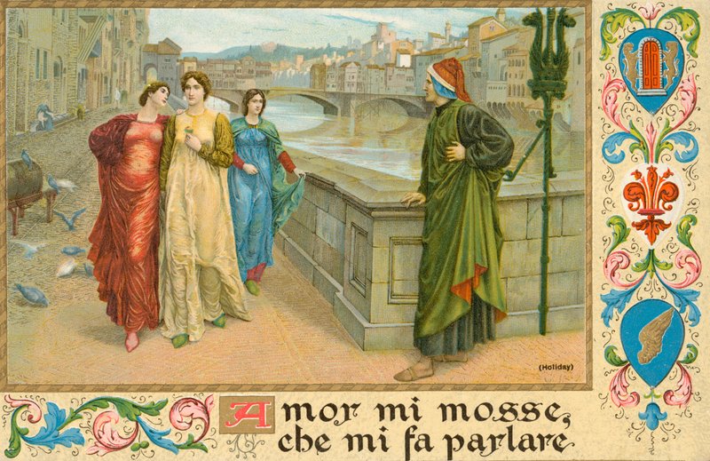 Italian Poet Dante Alighieri and Beatrice Portinari by Henry Holiday