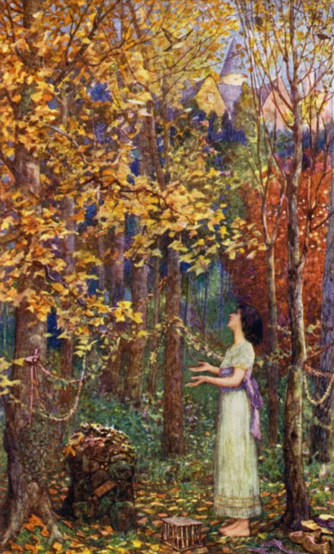 Aurore Sets Free the Captive Birds at the Altar of Corambe by Henry Justice Ford
