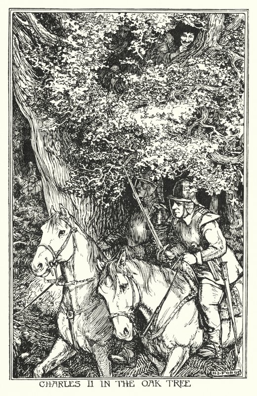 Charles II in the oak tree by Henry Justice Ford