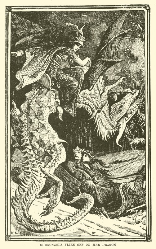 Gorgonzola Flies off on her Dragon by Henry Justice Ford