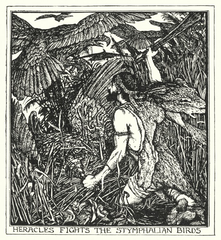 Heracles Fights the Stymphalian Birds by Henry Justice Ford