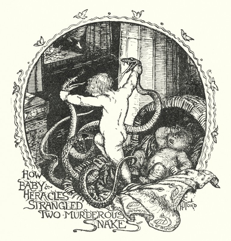 How Baby Heracles strangled two murderous snakes by Henry Justice Ford