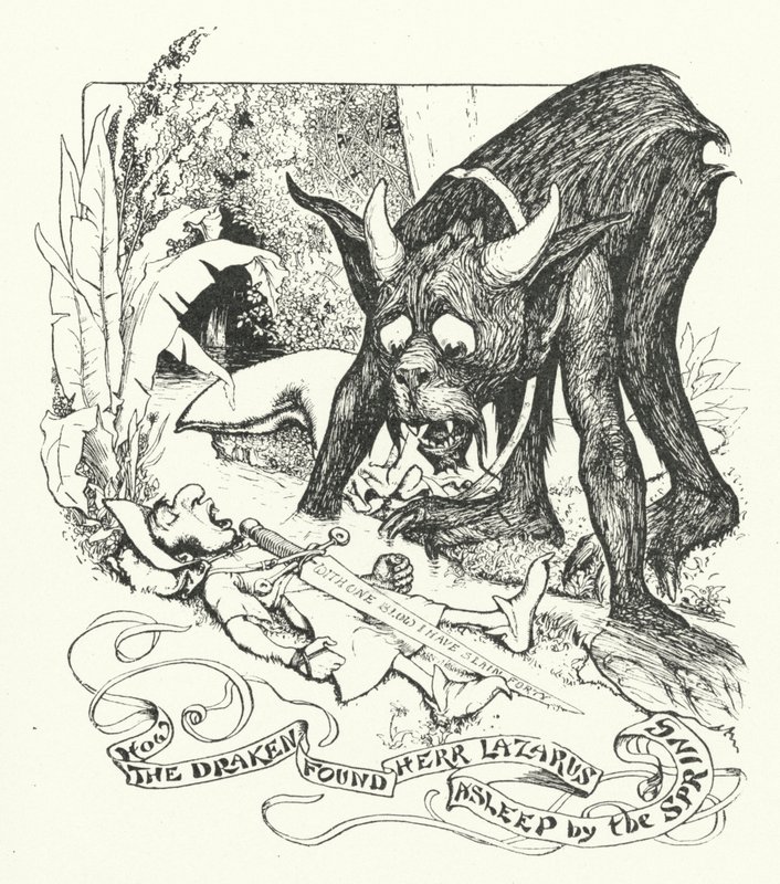 How the Draken Found Herr Lazarus Asleep by the Spring by Henry Justice Ford