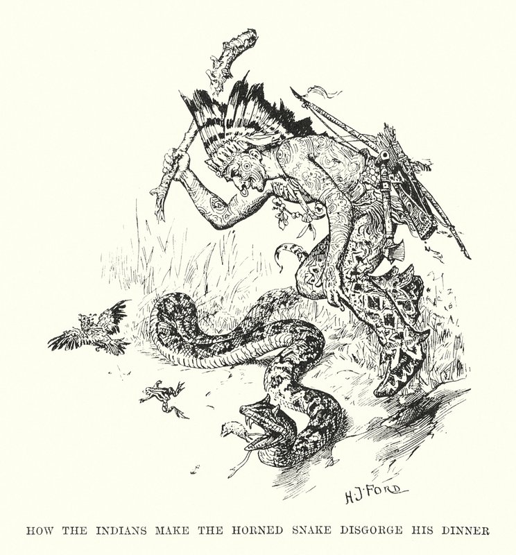 How the Indians Make the Horned Snake Disgorge His Dinner by Henry Justice Ford