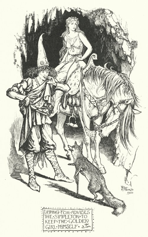 Limping-Fox Advises the Simpleton to Keep the Golden Girl Himself by Henry Justice Ford