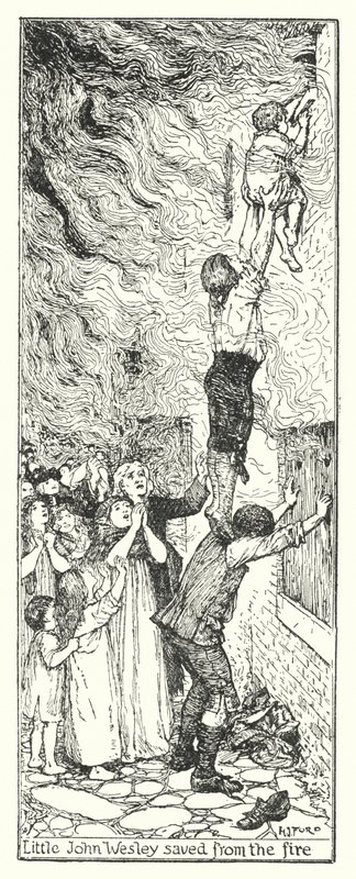 Little John Wesley saved from the fire by Henry Justice Ford