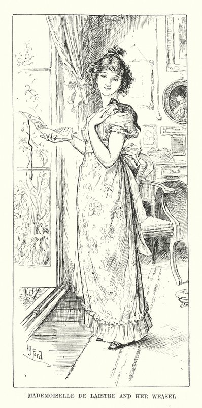 Mademoiselle de Laistre and Her Weasel by Henry Justice Ford