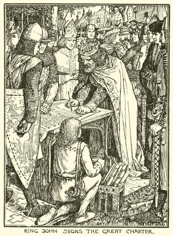 Magna Carta. King John Signs the Great Charter by Henry Justice Ford