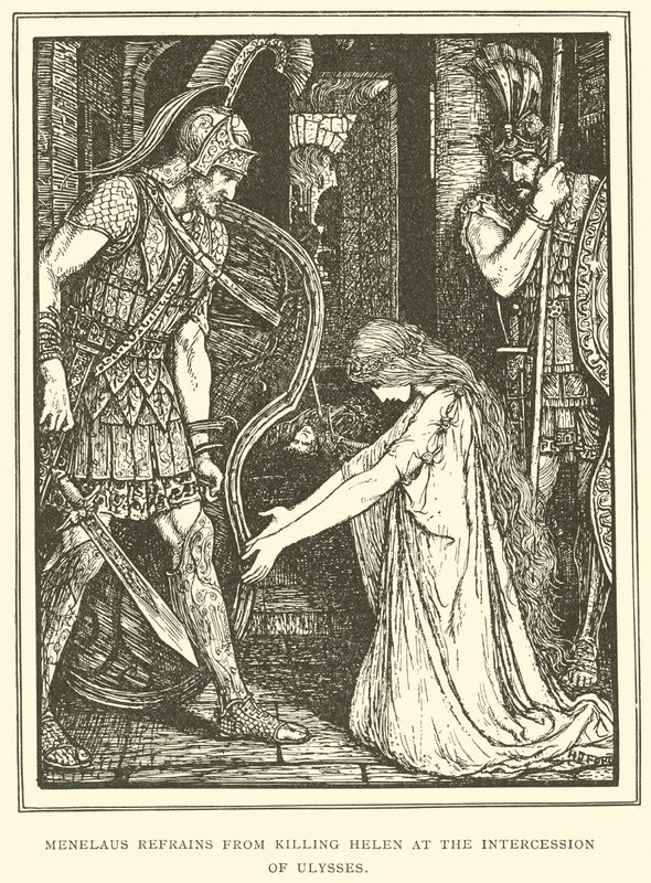 Menelaus Refrains from Killing Helen at the Intercession of Ulysses by Henry Justice Ford