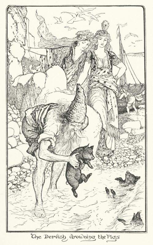 The Dervish Drowning the Pigs by Henry Justice Ford