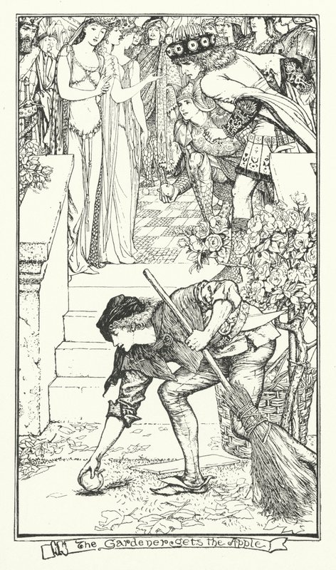 The Gardener Gets the Apple (engraving) by Henry Justice Ford