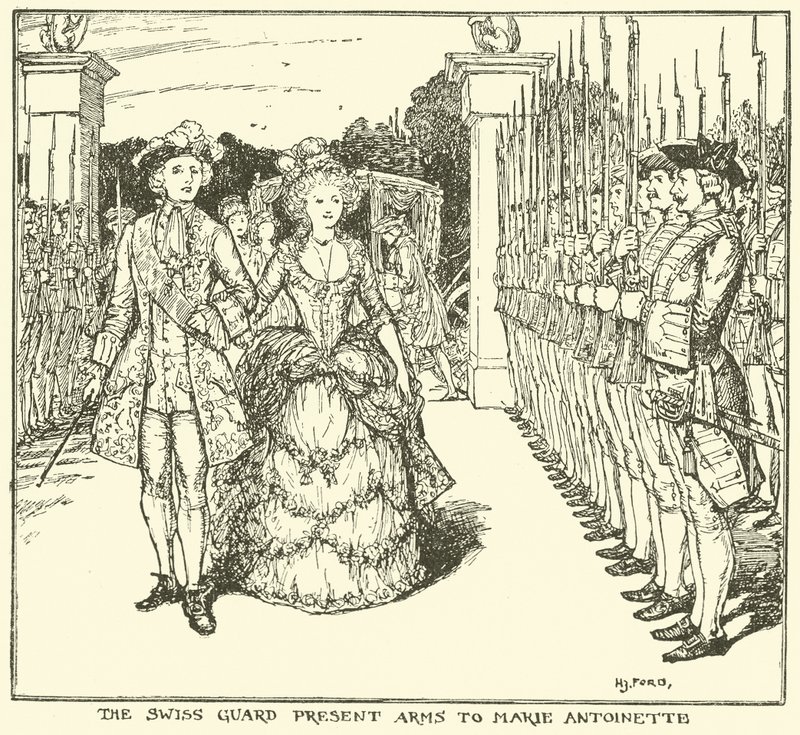 The Swiss Guard Present Arms to Marie Antoinette by Henry Justice Ford