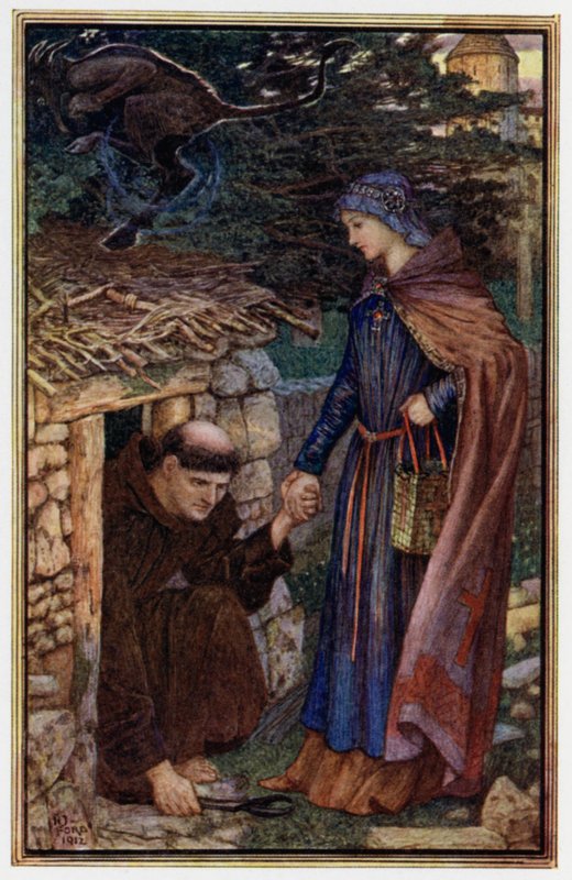 The Sensible Woman Gets Dunstan to Leave His Cell by Henry Justice Ford