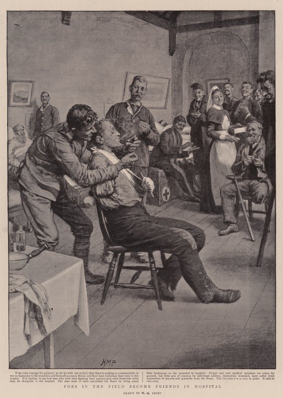Foes in the Field become Friends in Hospital by Henry Marriott Paget