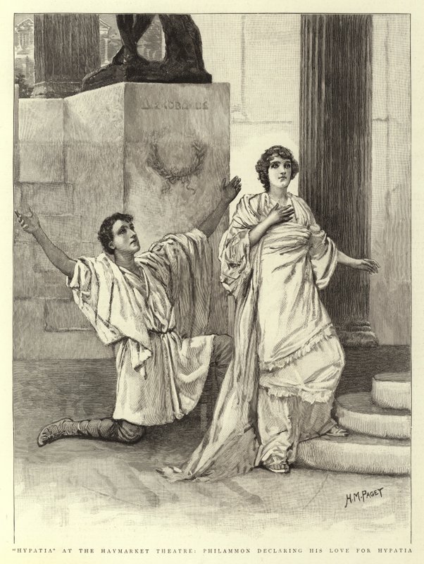 Hypatia at the Haymarket Theatre, Philammon declaring his Love for Hypatia by Henry Marriott Paget