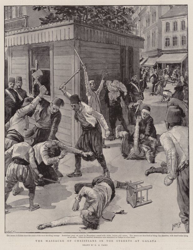 The Massacre of Christians in the Streets at Galata by Henry Marriott Paget