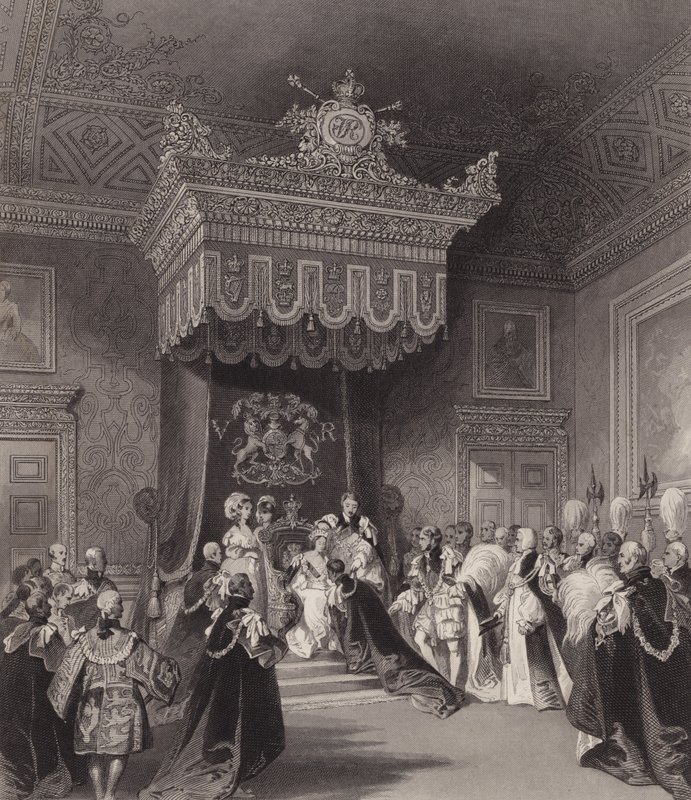 Queen Victoria on the throne, St James