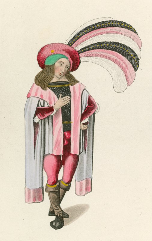 Figure 1 from the Romance of the Rose, c.1480, in the British Museum, Harl M S 4425 by Henry Shaw
