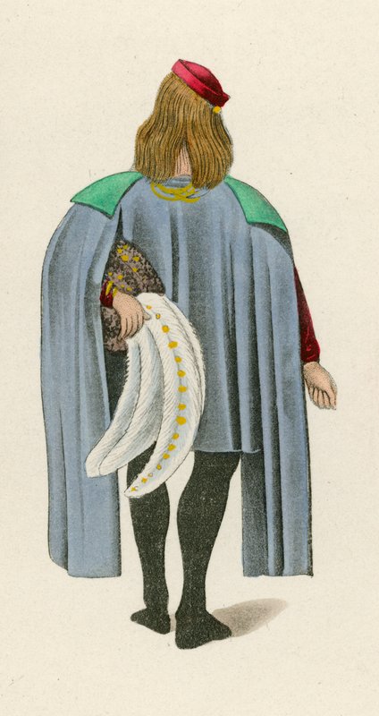 Figure 2 from the Romance of the Rose, c 1480, in the British Museum, Harl M S 4425 by Henry Shaw