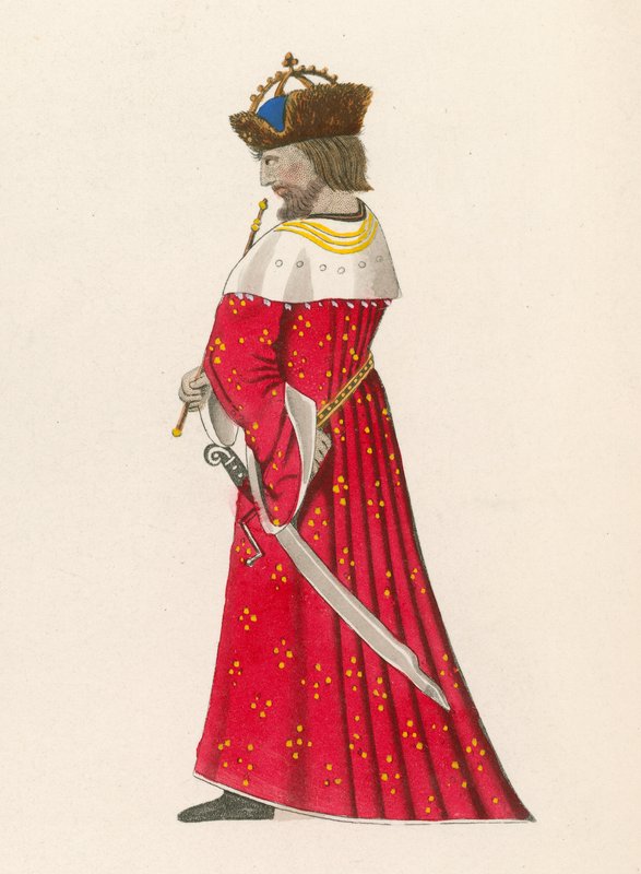 Figure 4 from the Romance of the Rose, c 1480, in the British Museum, Harl M S 4425 by Henry Shaw