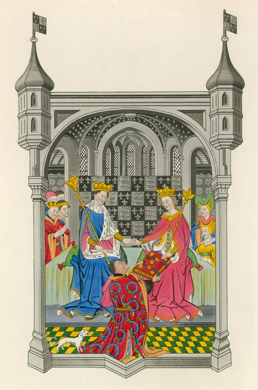 John Talbot, Earl of Shrewsbury, Presenting His Book to Queen Margaret, Illustration from 