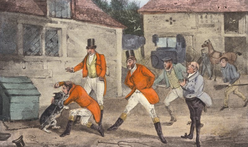 Mytton masters the savage dog by Henry Thomas (after) Alken