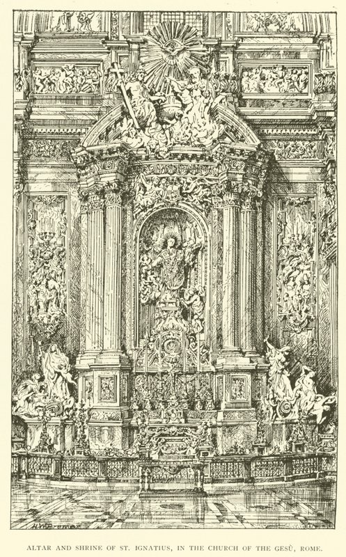 Altar and Shrine of St Ignatius, in the Church of the Gesu, Rome by Henry William Brewer