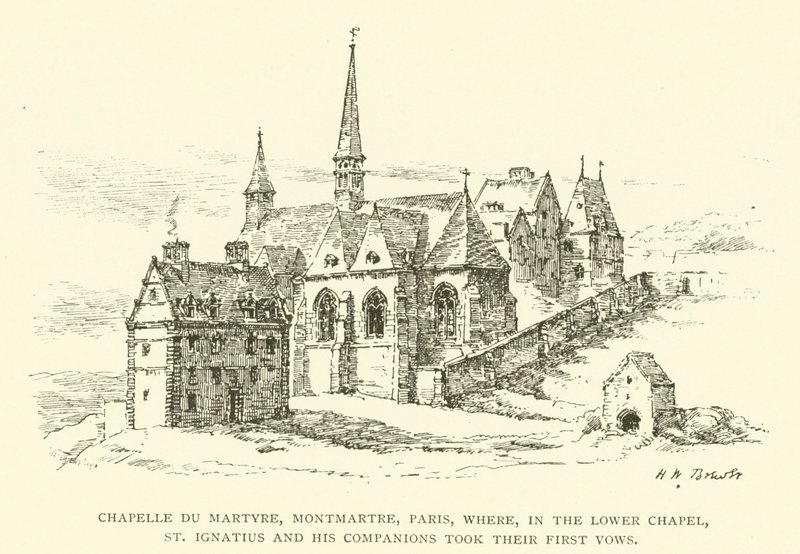 Chapelle du Martyre, Montmartre, Paris, where, in the Lower Chapel, St Ignatius and his companions took their first vows (engraving) by Henry William Brewer