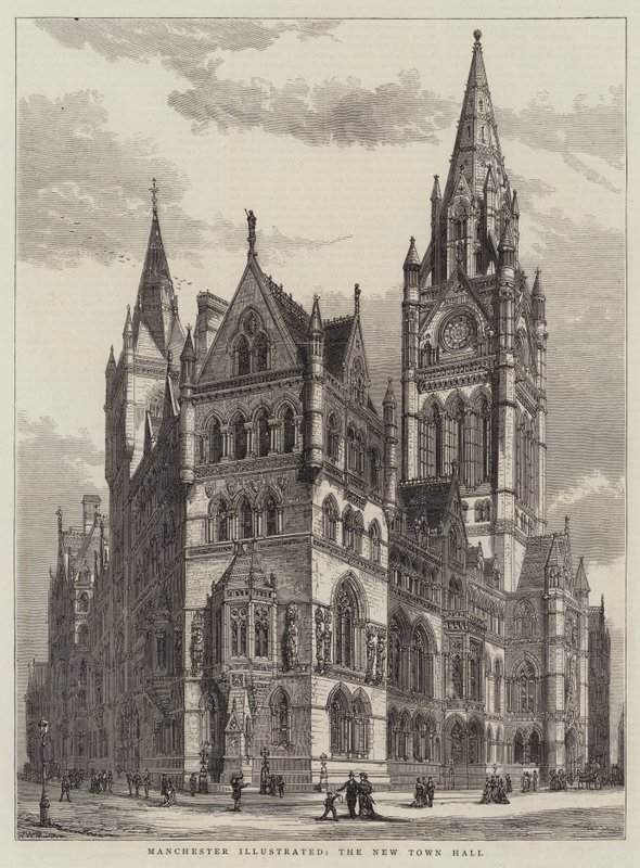Manchester Illustrated, the New Town Hall by Henry William Brewer