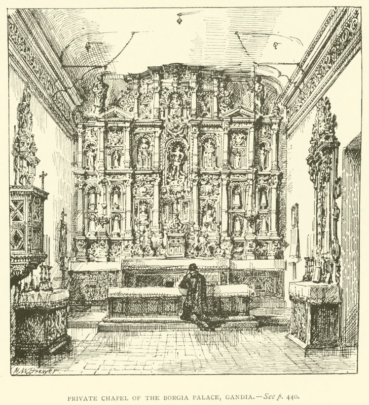 Private Chapel of the Borgia Palace, Gandia by Henry William Brewer