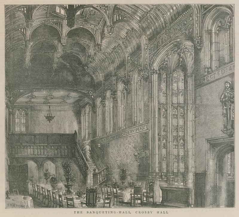 The Banqueting Hall, Crosby Hall, London by Henry William Brewer