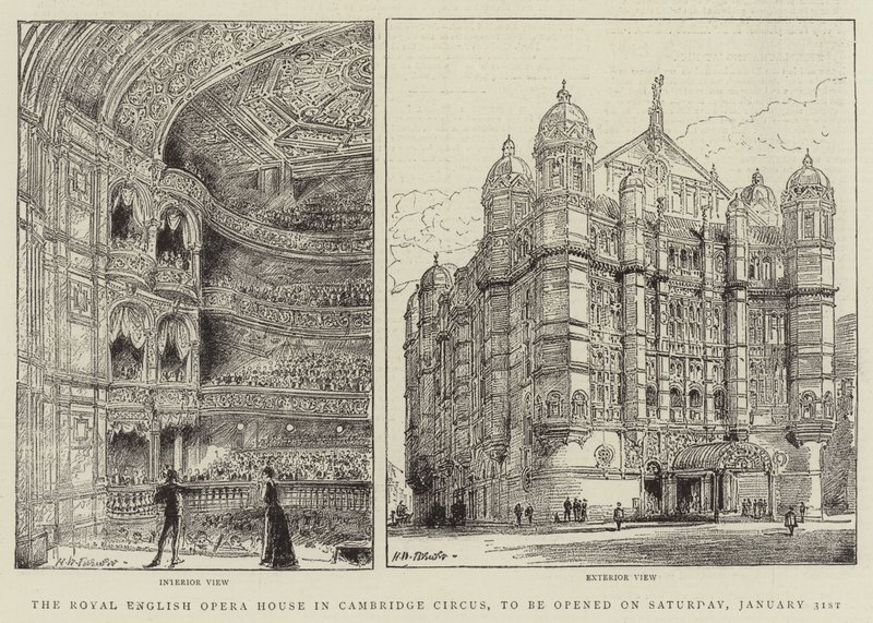 The Royal English Opera House in Cambridge Circus by Henry William Brewer