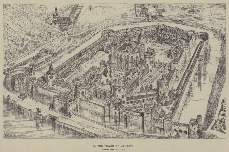 The Tower of London, from the South by Henry William Brewer