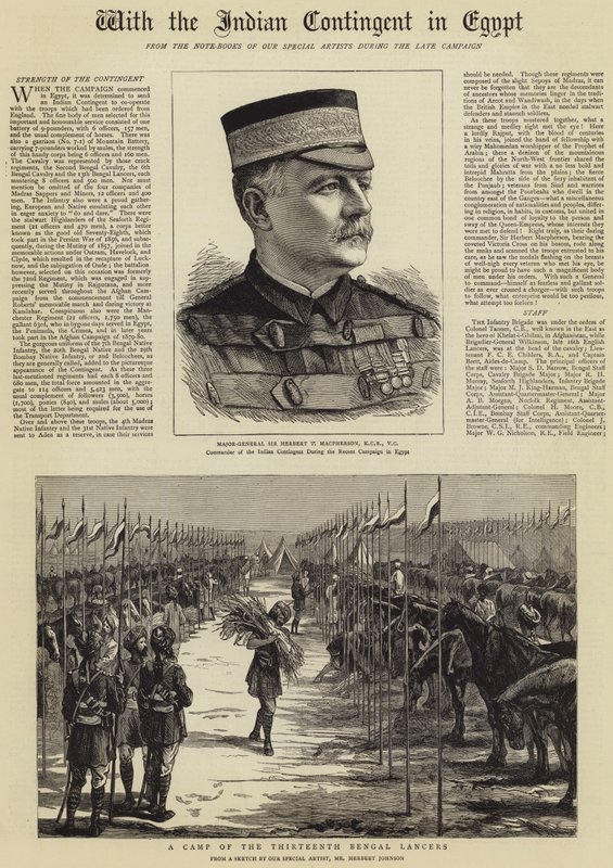 With the Indian Contingent in Egypt by Herbert Johnson