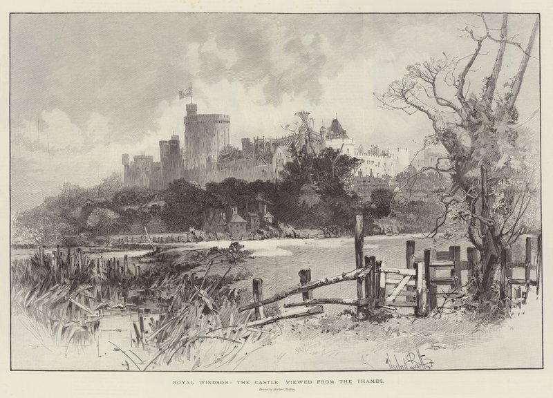 Royal Windsor, the Castle viewed from the Thames by Herbert Railton