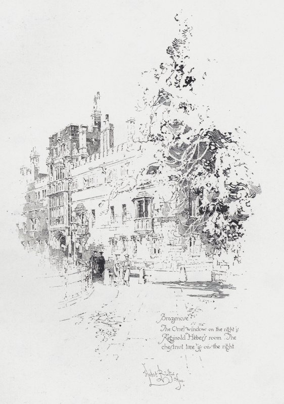 Brasenose College, Oxford, showing the room of English clergyman and writer Reginald Heber by Herbert (after) Railton