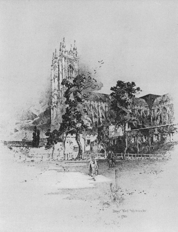 Deans Yard, Westminster, London, in 1730 by Herbert (after) Railton