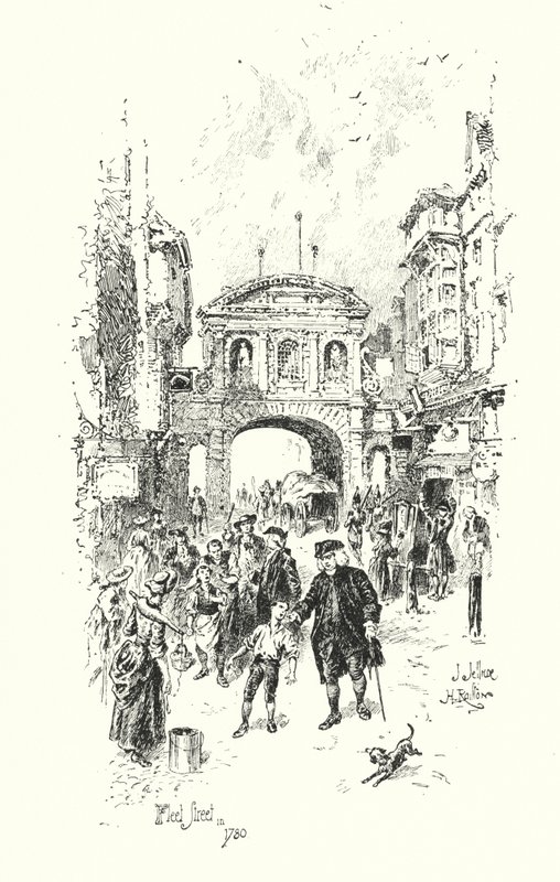 Dr Johnson, Fleet Street, London, in 1780 by Herbert (after) Railton