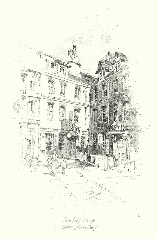 Dr Johnson’s House, Johnson’s Court, Fleet Street, London by Herbert (after) Railton
