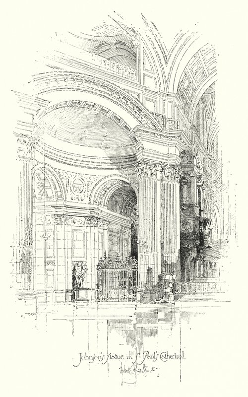 Dr Johnson’s Statue, St Paul’s Cathedral, London by Herbert (after) Railton